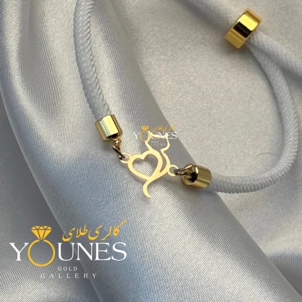 دستبند قلب و گربه طلا لیزری